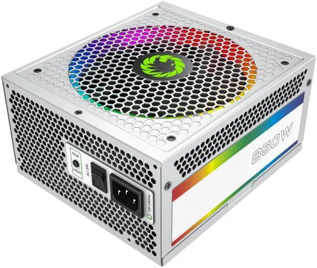 Alt view image 5 of 5 - RGB-850 Pro Fully Modular Power Supply, 80 PLUS Gold Certification, 12V Synchronous Rectification Design, 140mm ARGB Fan, Support Motherboard RGB Light Synchronization - White
