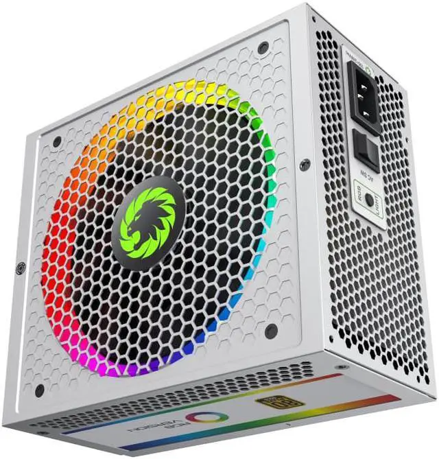 Alt view image 2 of 5 - RGB-850 Pro Fully Modular Power Supply, 80 PLUS Gold Certification, 12V Synchronous Rectification Design, 140mm ARGB Fan, Support Motherboard RGB Light Synchronization - White