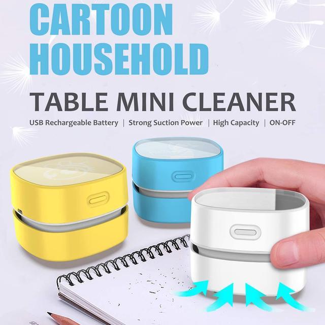 Alt view image 6 of 6 - CORN Desktop Vacuum Cleaner with Wireless Charger, Mini Table dust Sweeper Energy Saving,High Endurance up to 400 mins, Cordless&360º Rotatable Design for Keyboard/Home/School/Office (White)