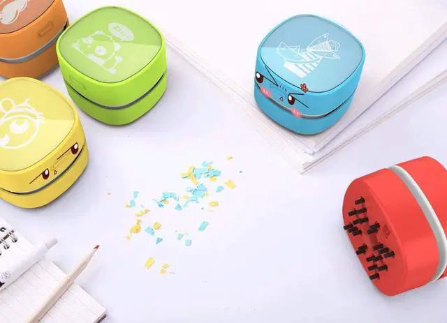 Alt view image 3 of 6 - CORN Desktop Vacuum cleaner,Mini table dust sweeper Energy Saving,High endurance up to 400 mins,Cordless&360º Rotatable Design for Cleaning Hairs,Crumbs,Computer Keyboard of gifts for kids (Red)