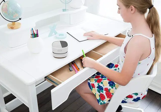 Alt view image 7 of 7 - CORN Desktop Vacuum cleaner,Mini table dust sweeper Energy Saving with auto power-off function,High endurance up to 400 mins,Cordless&360º Rotatable Design for Keyboard/Home/Office(white charging)