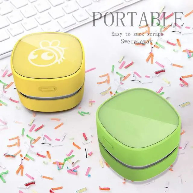 Alt view image 3 of 5 - CORN Desktop Vacuum cleaner,Mini table dust sweeper Energy Saving,High endurance up to 400 mins,Cordless&360º Rotatable Design for Cleaning Hairs,Crumbs,Computer Keyboard of gifts for kids (Green)