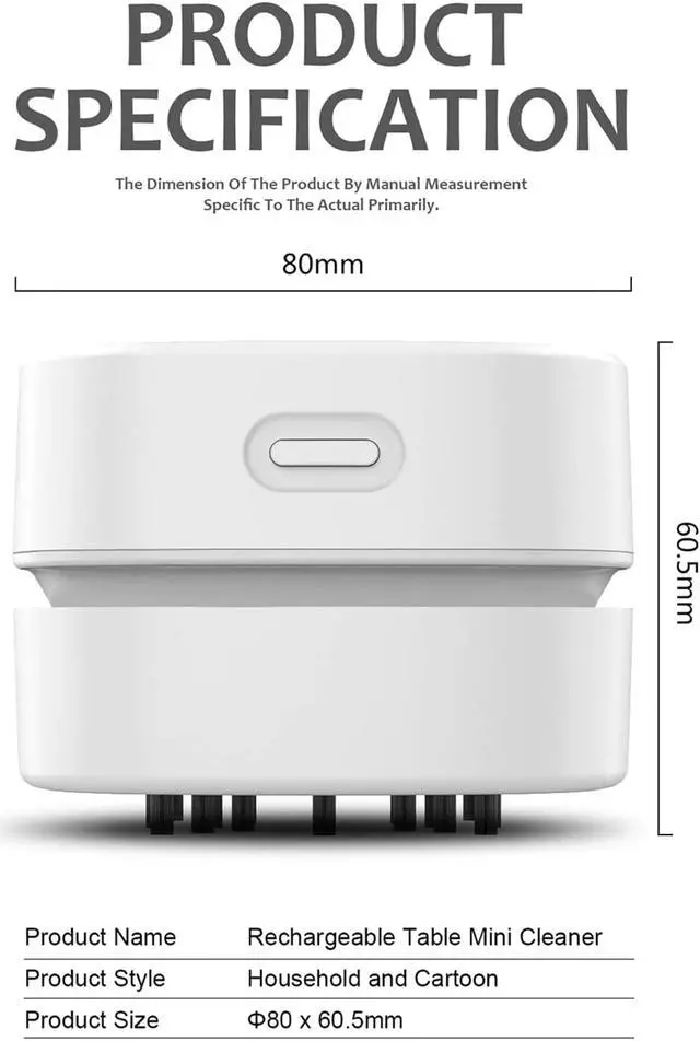 Alt view image 3 of 7 - CORN Desktop Vacuum cleaner,Mini table dust sweeper Energy Saving with auto power-off function,High endurance up to 400 mins,Cordless&360º Rotatable Design for Keyboard/Home/Office(white charging)