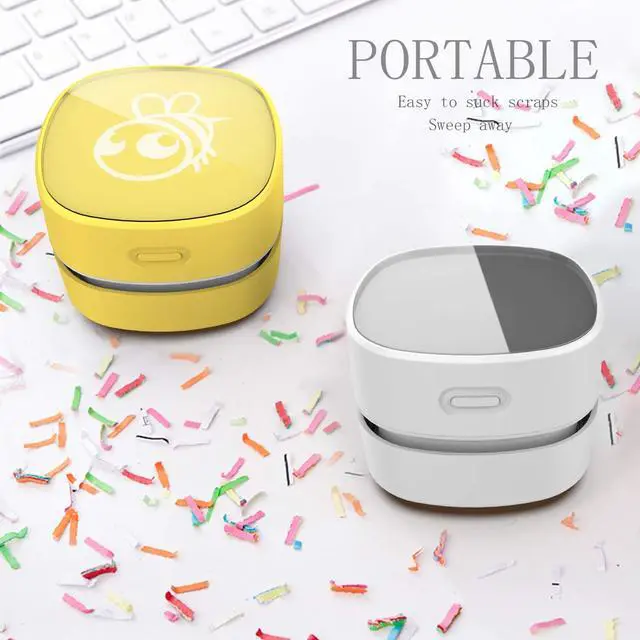 Alt view image 4 of 7 - CORN Desktop Vacuum cleaner,Mini table dust sweeper Energy Saving with auto power-off function,High endurance up to 400 mins,Cordless&360º Rotatable Design for Keyboard/Home/Office(white charging)
