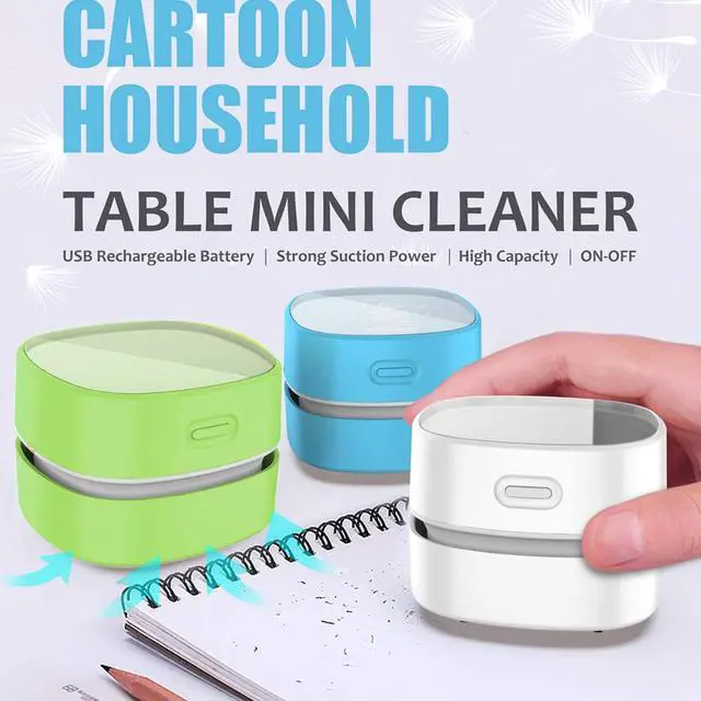 Alt view image 4 of 5 - CORN Desktop Vacuum cleaner,Mini table dust sweeper Energy Saving,High endurance up to 400 mins,Cordless&360º Rotatable Design for Cleaning Hairs,Crumbs,Computer Keyboard of gifts for kids (Green)
