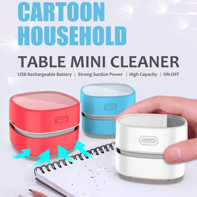 Alt view image 4 of 6 - CORN Desktop Vacuum cleaner,Mini table dust sweeper Energy Saving,High endurance up to 400 mins,Cordless&360º Rotatable Design for Cleaning Hairs,Crumbs,Computer Keyboard of gifts for kids (Red)