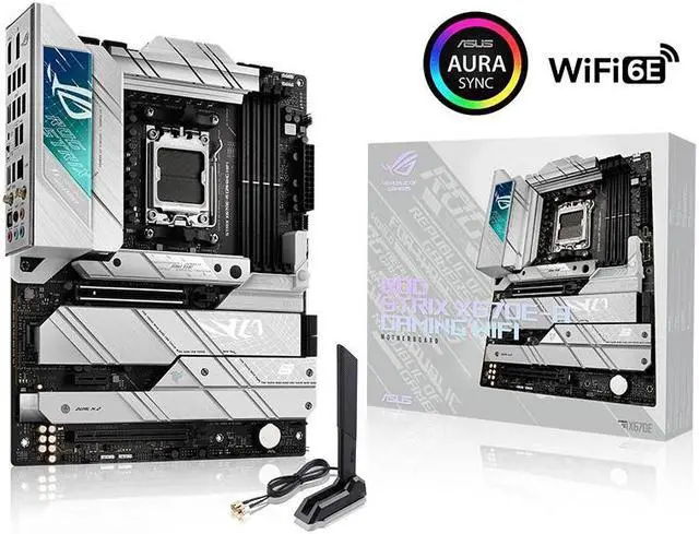 Alt view image 3 of 4 - ASUS ROG STRIX X670E-A GAMING WIFI 6E Snow ,SocketAM5 Ryzen 7000 gaming motherboard 16 + 2 power stages, PCIe 5.0, DDR5 support, 4 M.2 slots with heatsinks, USB 3.2 Gen 2x2, WiFi 6E, Aura Sync