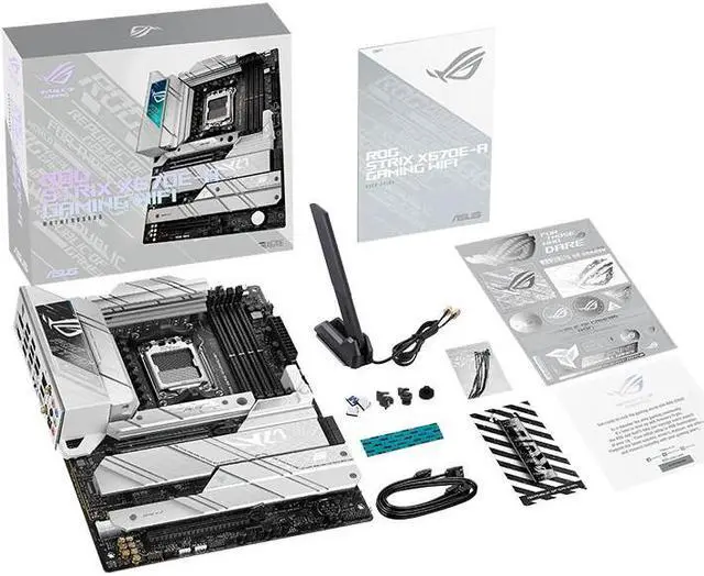 Alt view image 4 of 4 - ASUS ROG STRIX X670E-A GAMING WIFI 6E Snow ,SocketAM5 Ryzen 7000 gaming motherboard 16 + 2 power stages, PCIe 5.0, DDR5 support, 4 M.2 slots with heatsinks, USB 3.2 Gen 2x2, WiFi 6E, Aura Sync