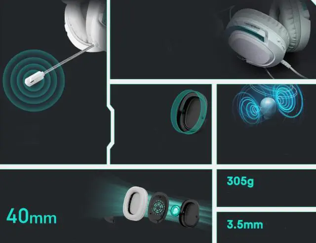 Alt view image 4 of 7 - ASUS TX Gaming 7.1 Kitty Ear Lightweight Headset, 3.5mm Port Compatiable with Phone/Mac/PC/Pad/PS/XBOX/Switch White