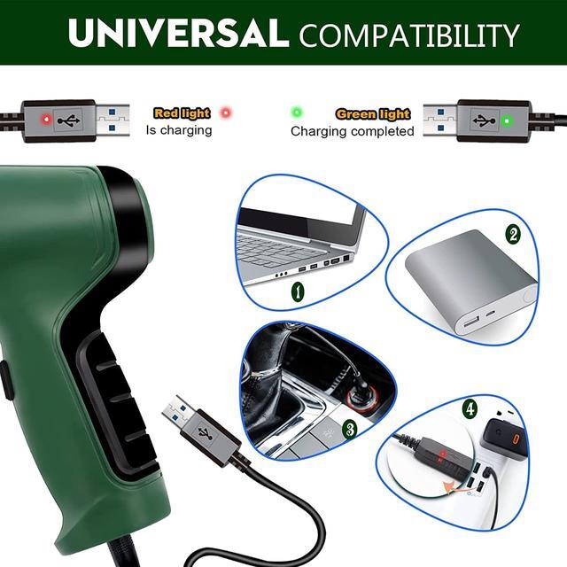Alt view image 6 of 6 - Compressed Air Duster, Keyboard Cleaner, 3-in-1 Mini Vacuum, 36000 RPM Electric Canned Air Kit, Cordless Air Can for Computer Desk Electronics Dust Cleaning, Air blow with Rechargeable Battery
