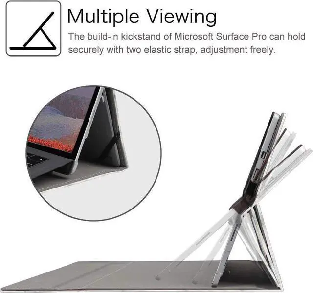 Alt view image 3 of 7 - Case for Microsoft Surface Pro 7 Plus/Pro 7 6 5 4 12.3 Portfolio Business Cover