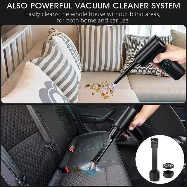 Alt view image 4 of 7 - Compressed Air Duster, 110000 RPM Keyboard Cleaner for Office, 3 Adjustable Speed Electric Air Duster, Good Replacement for Compressed Air Can, 6000 mAh Rechargeable Electric Duster for Deep Cleaning