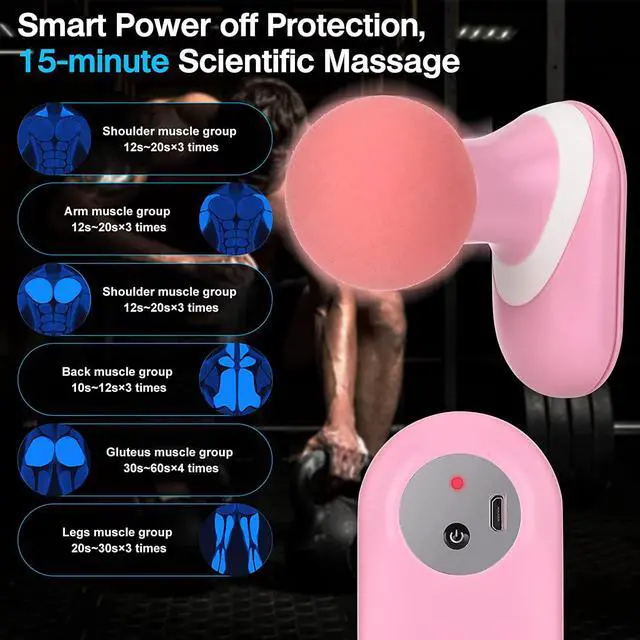 Alt view image 3 of 7 - CORN Massage Gun Deep Tissue, Mini Massage Gun, USB Portable Muscle Massager Gun with 6 Speeds, Quiet Percussion Massage Gun for Pain Relief, Handheld Body Massager Gun Gifts from Daughter Mother Wife
