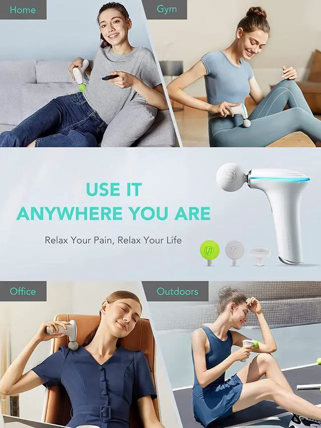 Alt view image 4 of 7 - CORN Massage Gun-Mini Massage Gun Deep Tissue-Pocket-Sized Percussion Muscle Massager Gun for Back Neck Muscle Relieve, Portable & Ultra Small & Quiet & Fast Charge(White)