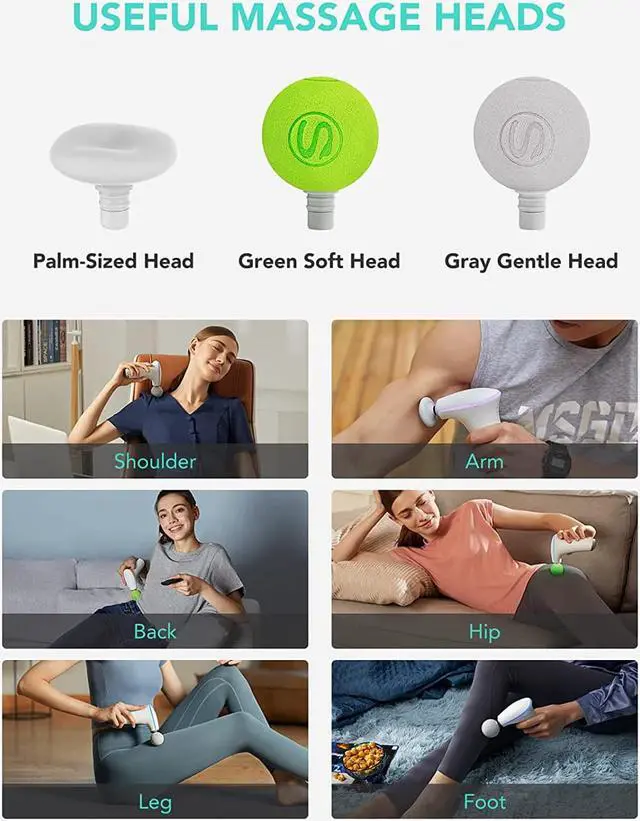 Alt view image 3 of 7 - CORN Massage Gun-Mini Massage Gun Deep Tissue-Pocket-Sized Percussion Muscle Massager Gun for Back Neck Muscle Relieve, Portable & Ultra Small & Quiet & Fast Charge(White)