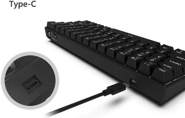 Alt view image 6 of 7 - Corn 61-key Wired Small Portable Mechanical Keyboard Anti-Ghosting Hot Swap PBT Five-sided Dye Sublimation Animation Joint Custom Keycap Red Switch Chi's Cat