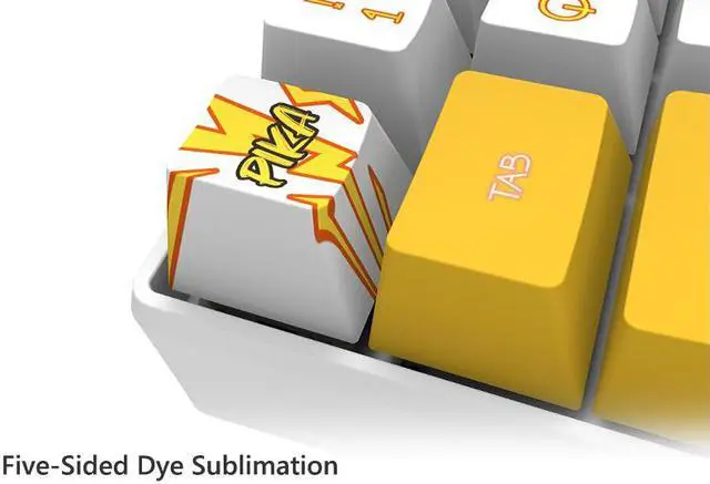 Alt view image 7 of 7 - Corn 61-key Wired Small Portable Mechanical Keyboard Anti-Ghosting Hot Swap PBT Five-sided Dye Sublimation Animation Joint Custom Keycap Red Switch Chi's Cat