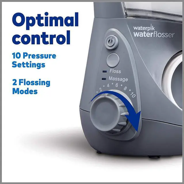Alt view image 7 of 7 - Waterpik Aquarius Water Flosser Professional For Teeth, Gums, Braces, Dental Care, Electric Power With 10 Settings, 7 Tips For Multiple Users And Needs, ADA Accepted, Black WP-662-Gray