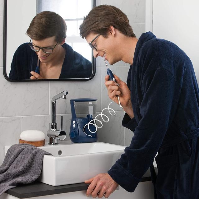 Alt view image 2 of 7 - Waterpik Aquarius Water Flosser Professional For Teeth, Gums, Braces, Dental Care, Electric Power With 10 Settings, 7 Tips For Multiple Users And Needs, ADA Accepted, Black WP-662-Blue