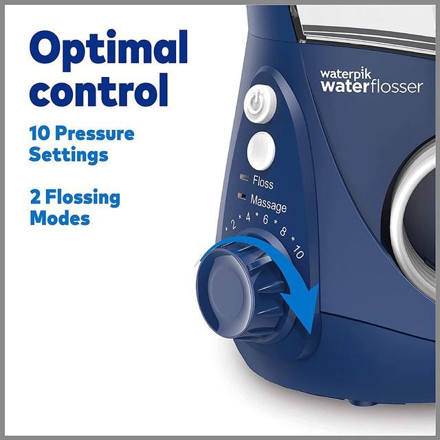 Alt view image 4 of 7 - Waterpik Aquarius Water Flosser Professional For Teeth, Gums, Braces, Dental Care, Electric Power With 10 Settings, 7 Tips For Multiple Users And Needs, ADA Accepted, Black WP-662-Blue