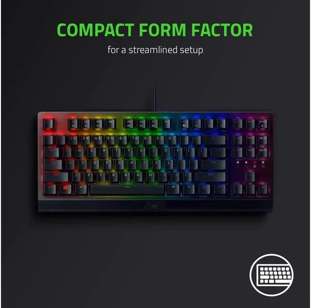 Alt view image 4 of 7 - BlackWidow V3 Tenkeyless TKL Mechanical Gaming Keyboard: Green Mechanical Switches - Tactile & Clicky - Chroma RGB Lighting - Compact Form Factor - Programmable Macros