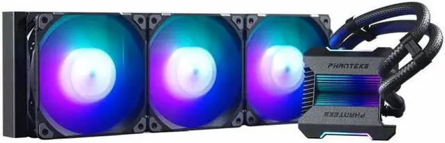 Alt view image 4 of 4 - Phanteks GLACIER ONE 360 M25 A-RGB AIO Liquid CPU Cooler, Infinity Mirror Pump Cap Design, 3X Silent 120mm M25 PWM Fans, Black