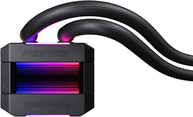 Alt view image 5 of 7 - Phanteks Glacier One 360T30 Gen 2 D-RGB AIO Liquid CPU Cooler, 360mm radiator, Infinity Mirror Pump Cap Design, Aluminum Covers, 3x T30-120 Premium High-Performance Fans, Black