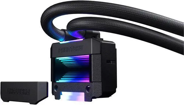 Alt view image 6 of 7 - Phanteks Glacier One 360T30 Gen 2 D-RGB AIO Liquid CPU Cooler, 360mm radiator, Infinity Mirror Pump Cap Design, Aluminum Covers, 3x T30-120 Premium High-Performance Fans, Black