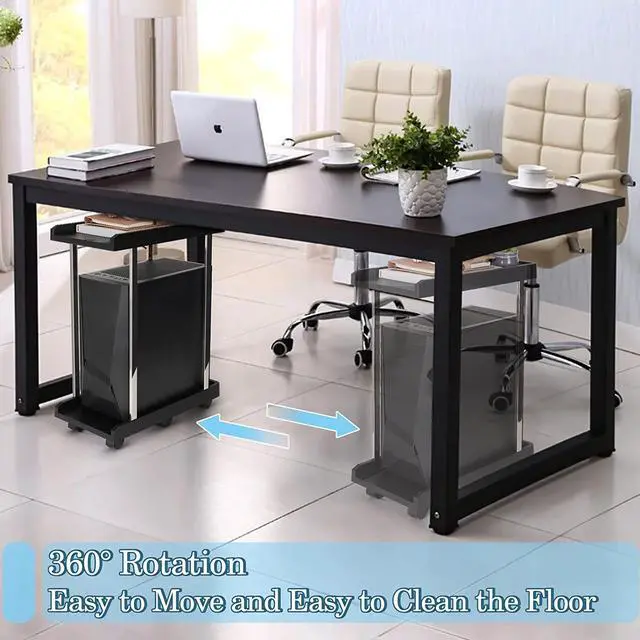 Alt view image 3 of 6 - CORN Tower Stand, PC Stand 2-Tier CPU Stand with 6 Locking Caster Wheels Suitable for Most PC (Plastic)