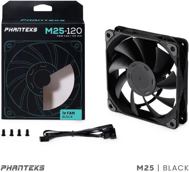 Alt view image 6 of 6 - Phanteks M25-120 fan, High-Airflow radiator performance, PWM control up to 2000RPM, Daisy-Chain cable, Black