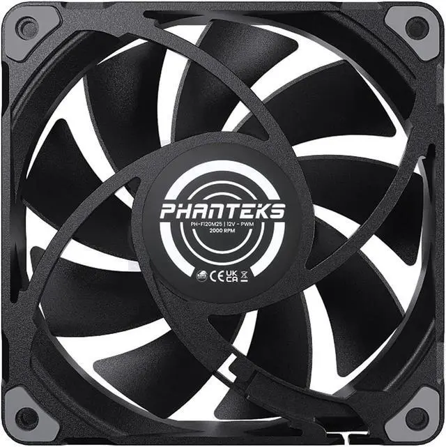 Alt view image 3 of 6 - Phanteks M25-120 fan, High-Airflow radiator performance, PWM control up to 2000RPM, Daisy-Chain cable, Black