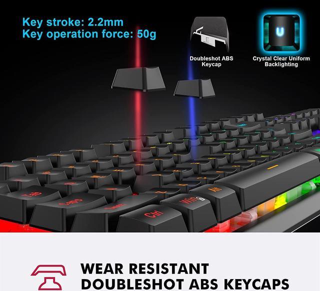 K10 Wired Gaming Keyboard, LED Backlit, Spill-Resistant Design