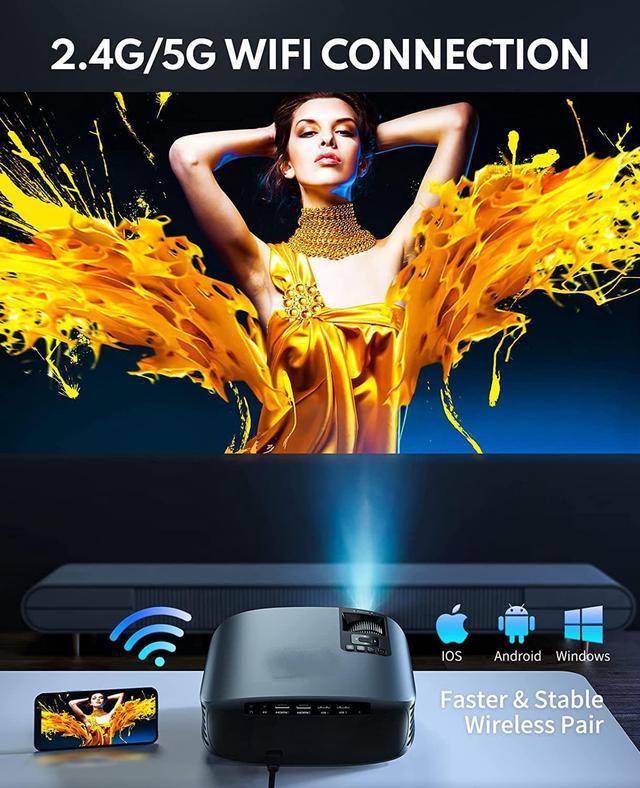 Projector 4K with WiFi and Bluetooth Supported, FHD 1080P Mini