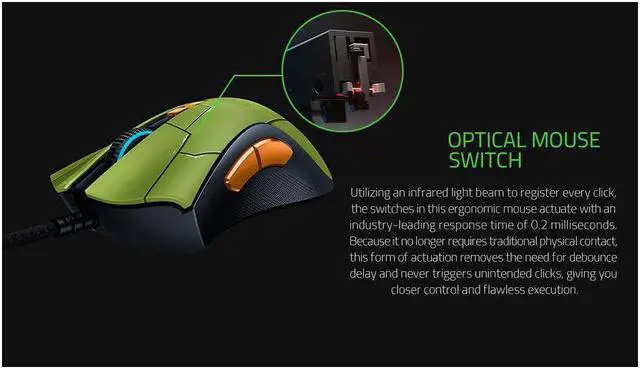 Alt view image 4 of 6 - DeathAdder V2 - Wired Gaming Mouse - HALO Infinite Edition