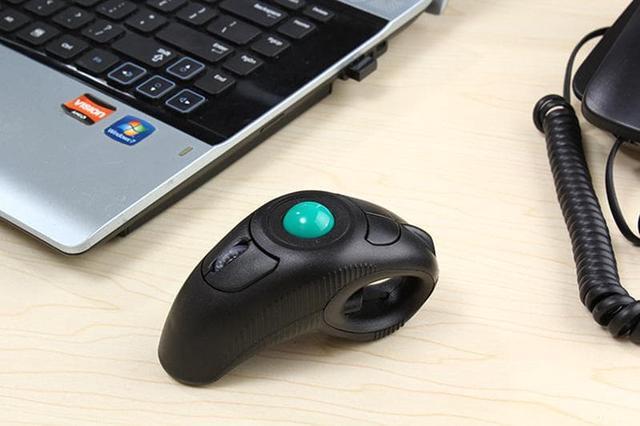 Alt view image 3 of 7 - CORN Wireless Ergonomic Handheld Trackball Mouse with Laser Pointer Left Handed Right Handed DPI Adjustable for Laptop Desktop PC Computer