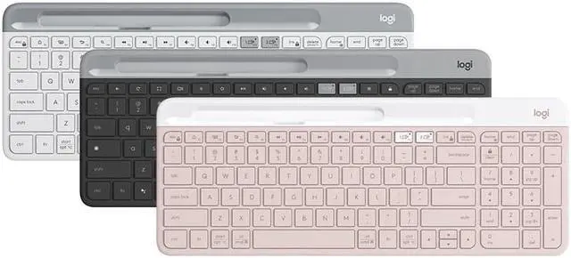 Alt view image 2 of 6 - Logitech Slim Multi-Device K580 Wireless Keyboard 2.4Ghz and Bluetooth Dual-mode Connectivity with Phone Holder Quiet and Compact For office Desktops, Laptops, Tablets