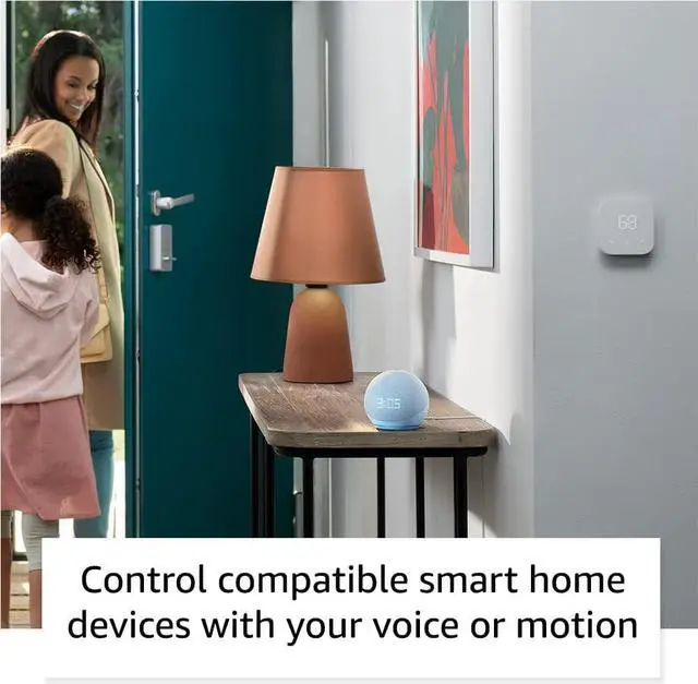 Alt view image 5 of 7 - All-New  (5th Gen, 2022 release) with clock | Smart speaker with clock and Alexa | Glacier White