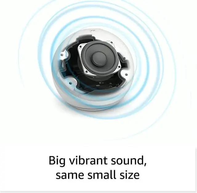 Alt view image 7 of 7 - All-New  (5th Gen, 2022 release) with clock | Smart speaker with clock and Alexa | Glacier White