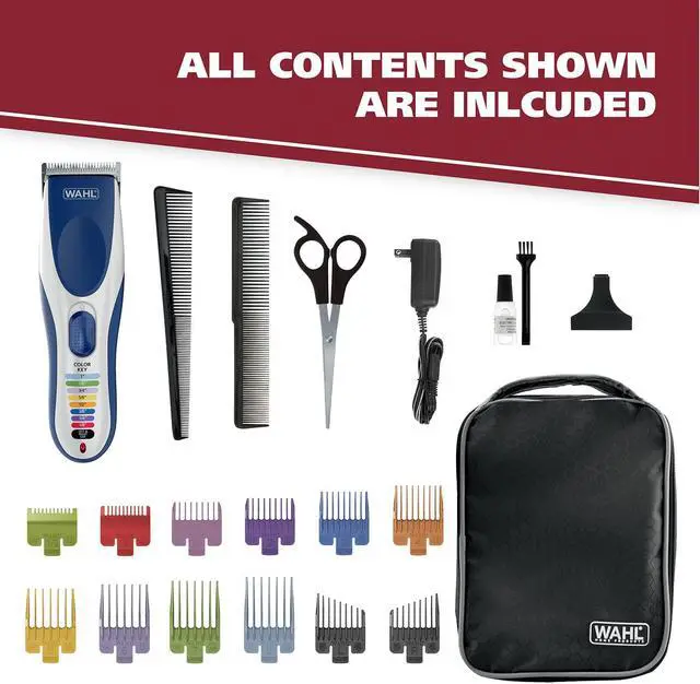Alt view image 2 of 7 - Wahl Color Pro Cordless Rechargeable Hair Clipper & Trimmer  Easy Color-Coded Guide Combs - for Men, Women, & Children  Model 9649P