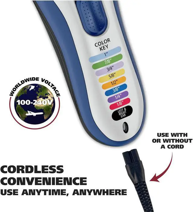 Alt view image 4 of 7 - Wahl Color Pro Cordless Rechargeable Hair Clipper & Trimmer  Easy Color-Coded Guide Combs - for Men, Women, & Children  Model 9649P