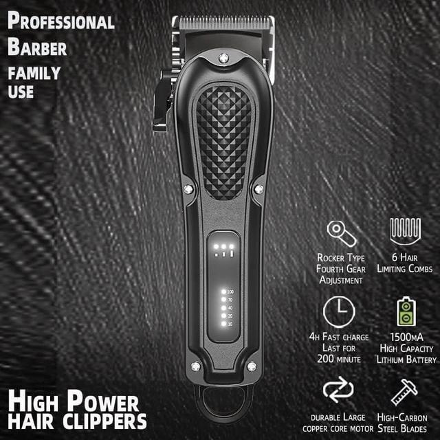 Alt view image 4 of 6 - Hair Clippers for Men Professional - Cordless&Corded Barber Clippers for Hair Cutting & Grooming, Rechargeable Beard Trimmer