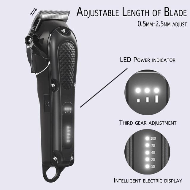 Alt view image 5 of 6 - Hair Clippers for Men Professional - Cordless&Corded Barber Clippers for Hair Cutting & Grooming, Rechargeable Beard Trimmer