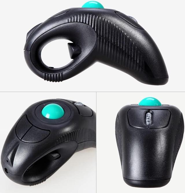 Corn Wireless USB Handheld Finger Trackball Mouse with Laser Pointer 