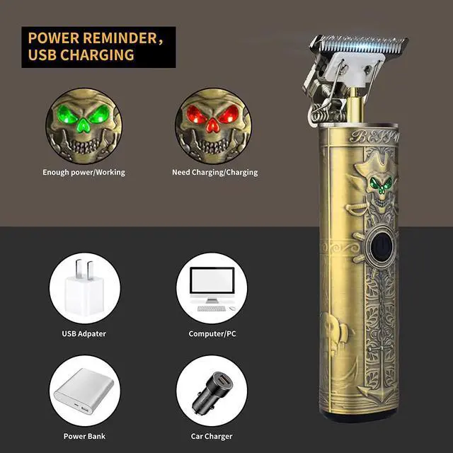 Alt view image 3 of 6 - Beard Trimmer for Men, Zero Gapped Trimmer for Men T-Blade Trimmer Cordless Rechargeable Edgers Clippers Haircut & Grooming Kit with Travel Storage Case