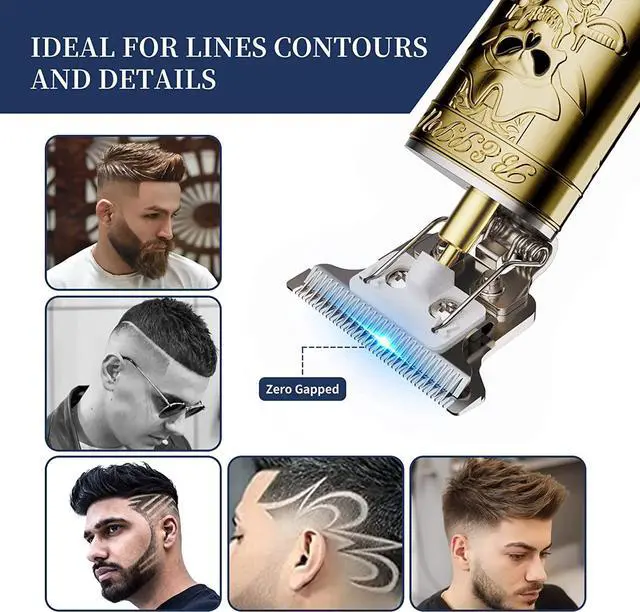 Alt view image 4 of 6 - Beard Trimmer for Men, Zero Gapped Trimmer for Men T-Blade Trimmer Cordless Rechargeable Edgers Clippers Haircut & Grooming Kit with Travel Storage Case