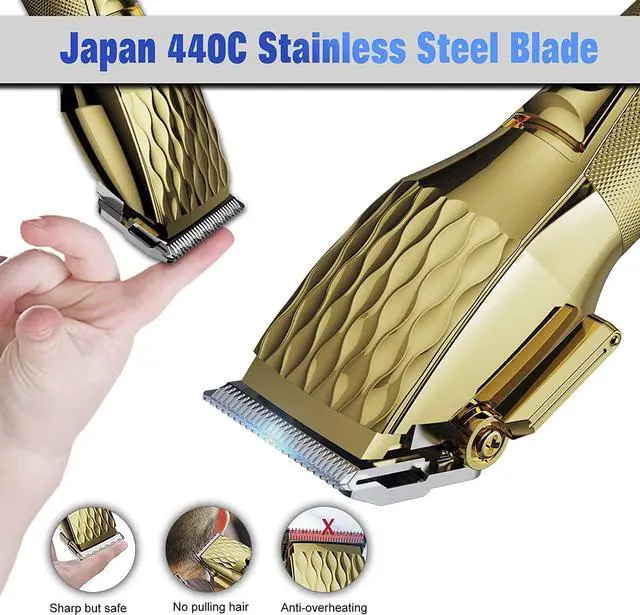 Alt view image 2 of 7 - Professional Hair Clippers for Men - Cordless Barber Clippers for Hair Cutting, Rechargeable Hair Beard Trimmer with LED Display & Quality Travel Storage Case (Gold)