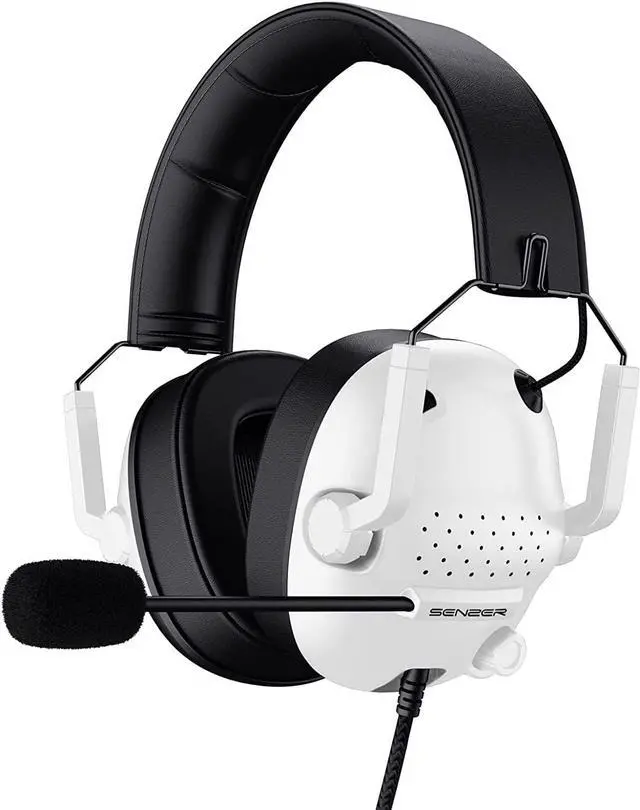 Main image of SG500 Gaming Headset for PS5 PS4 Xbox, Surround Sound Headset with Noise Canceling Microphone - Detachable Memory Foam Ear Pads Portable Foldable Headphones for PC Switch Laptop - White