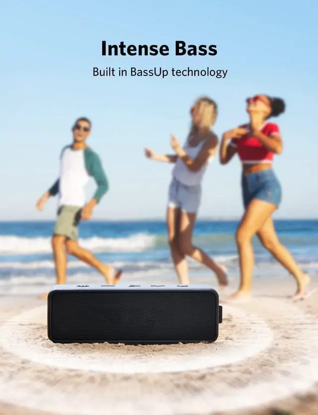 Alt view image 3 of 7 - Soundcore 2 Portable Bluetooth Speaker with 12W Stereo Sound, Bluetooth 5, BassUp, IPX7 Waterproof, 24-Hour Playtime, Wireless Stereo Pairing, Speaker for Home, Outdoors, Travel