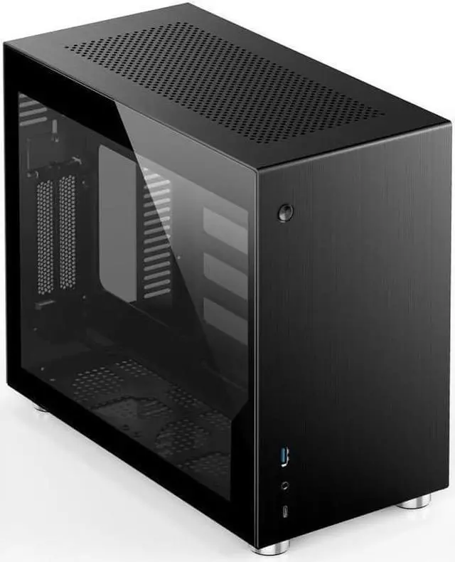 Main image of V-10 Mini-ITX Gaming Computer Case Support ITX Motherboard Vertical Air Channel USB 3.0 *1 Aluminum Version - Black (without accessories) Dual Side Glasses
