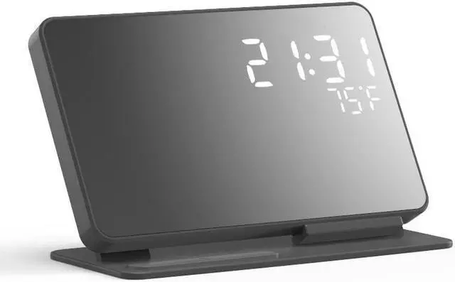 Alt view image 2 of 3 - 15W New Innovative Product Wireless Charger Clock LED Desktop Digital Alarm Clock Wireless Charger With Temperature, Wireless Charger Stand for Tablet, Smart Watch, Microphone, Earphone